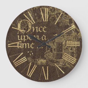 Reloj Redondo Grande Tema de Cuento de Hadas Vintage Castillo de Oro so
