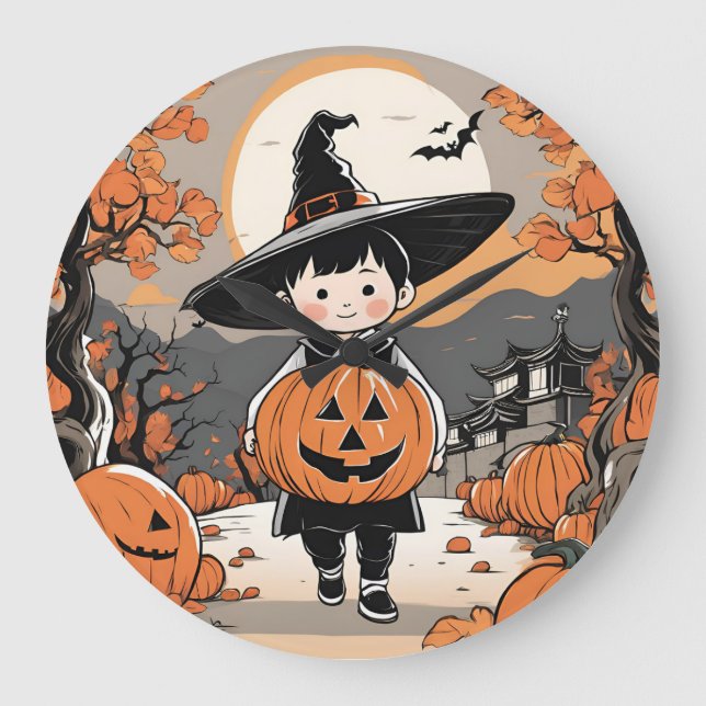 Reloj Redondo Grande tema de halloween (Anverso)