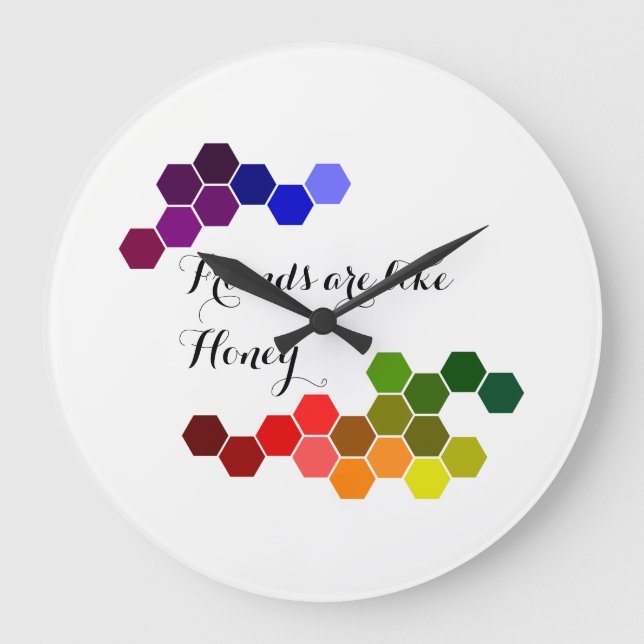 Reloj Redondo Grande Tema De Miel Con Palabras Positivas (Anverso)
