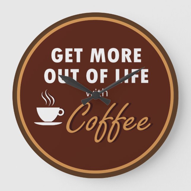 Reloj Redondo Grande Tema del café de la cocina artística (Anverso)