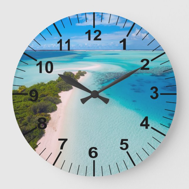 Reloj Redondo Grande Tema del océano y de la playa del Aquamarine (Anverso)