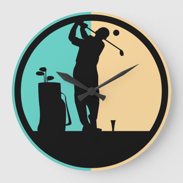 Reloj Redondo Grande Tema moderno del golf (Anverso)