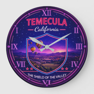 Reloj Redondo Grande Temecula California Hot Air Balloon