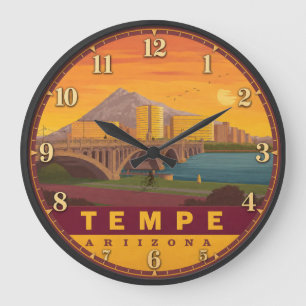 Reloj Redondo Grande Tempe Arizona Sunset Bridge