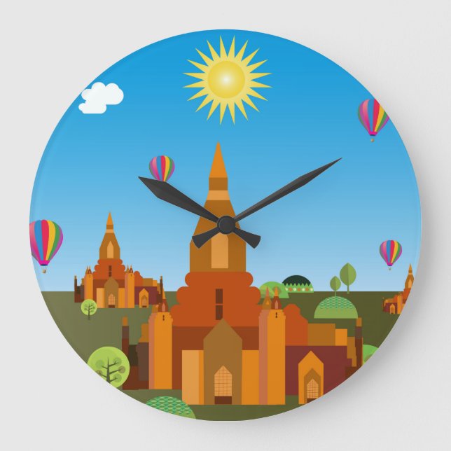 Reloj Redondo Grande Templo de Camboya (Anverso)