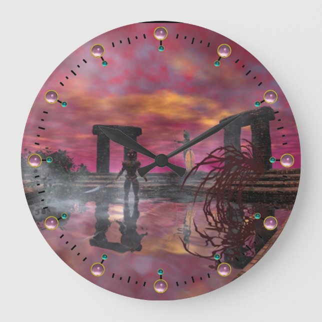 Reloj Redondo Grande TEMPLO de HYPERION de la ciencia ficción del AGUA, (Anverso)