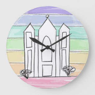 Reloj Redondo Grande Templo LDS Salt Lake City atardecer arcoíris mormó