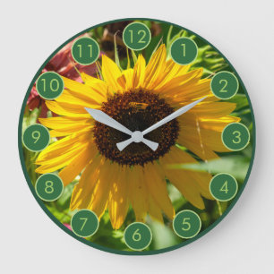 Reloj Redondo Grande Temporada de Girasoles Todo el Año