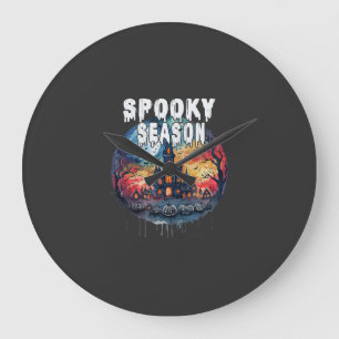 Reloj Redondo Grande Temporada de Halloween espeluznante