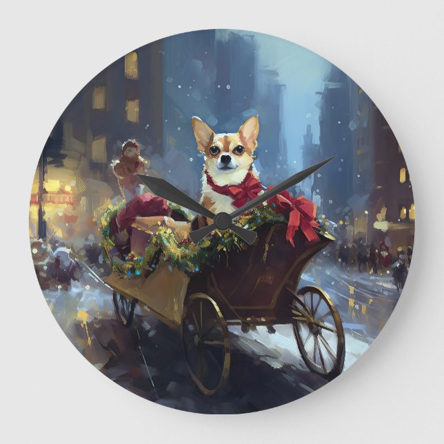 Reloj Redondo Grande temporada festiva de los Navidades chihuahua (Anverso)