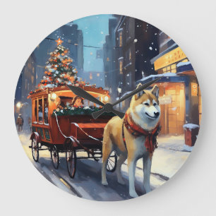 Reloj Redondo Grande Temporada Festiva de Navidad de Akita