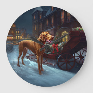 Reloj Redondo Grande Temporada festiva de Navidad de Vizsla