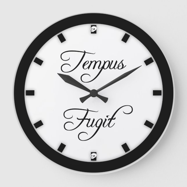 Reloj Redondo Grande Tempus Fugit Time vuela gótica (Anverso)
