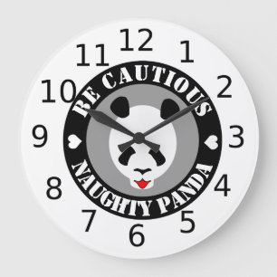 Reloj Redondo Grande Ten Cuidado, Panda.