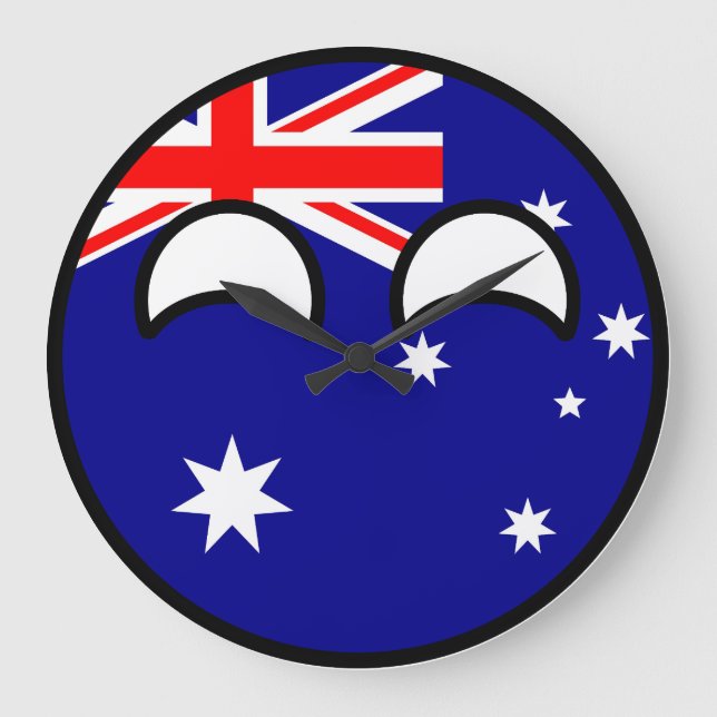 Reloj Redondo Grande Tendencia divertida Geeky Australia Countryball (Anverso)