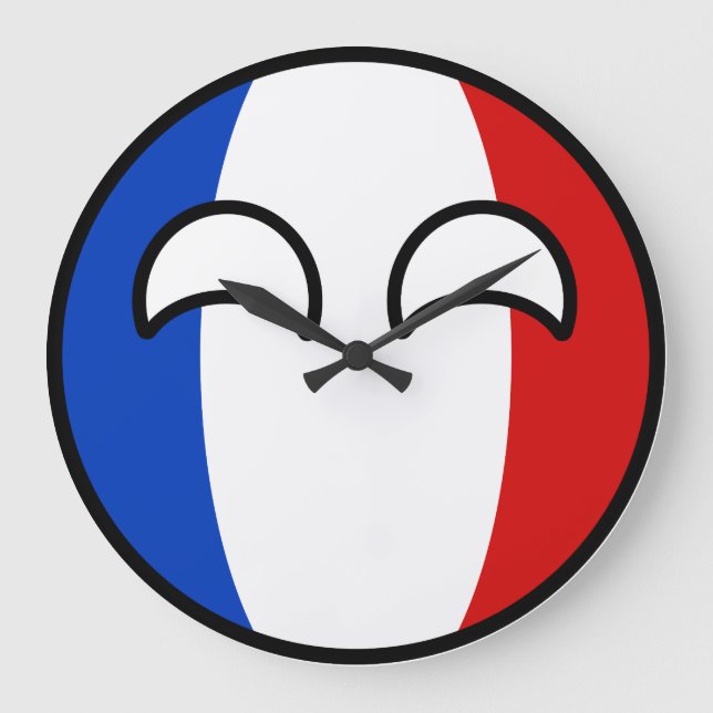 Reloj Redondo Grande Tendencia divertida Geeky France Countryball (Anverso)