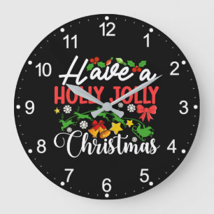 Reloj Redondo Grande Tenga Un Feliz y Alegre Navidad-86096