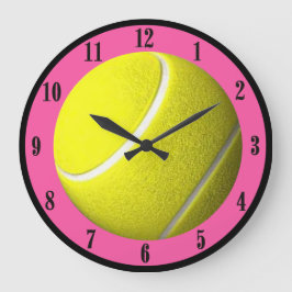 Reloj Redondo Grande Tenis Ball Wall Clock Corte rosa Números negros