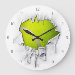 Reloj Redondo Grande Tenis desgarrado