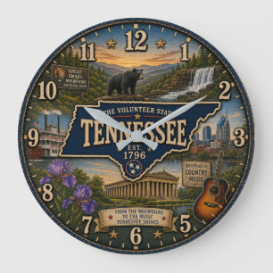 Reloj Redondo Grande Tennessee Volunteer State Nashville Country Music