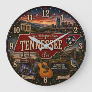 Reloj Redondo Grande Tennessee Volunteer StateNashville Music City