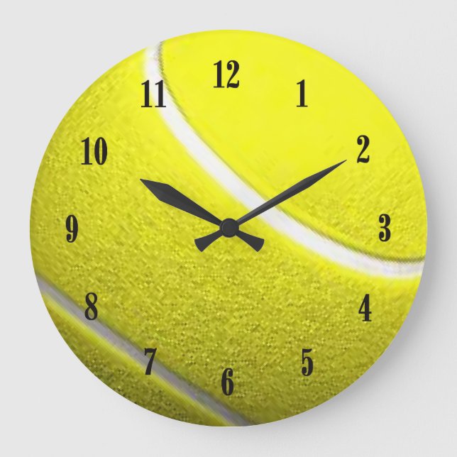 Reloj Redondo Grande Tennis Ball Sport con números negros (Anverso)