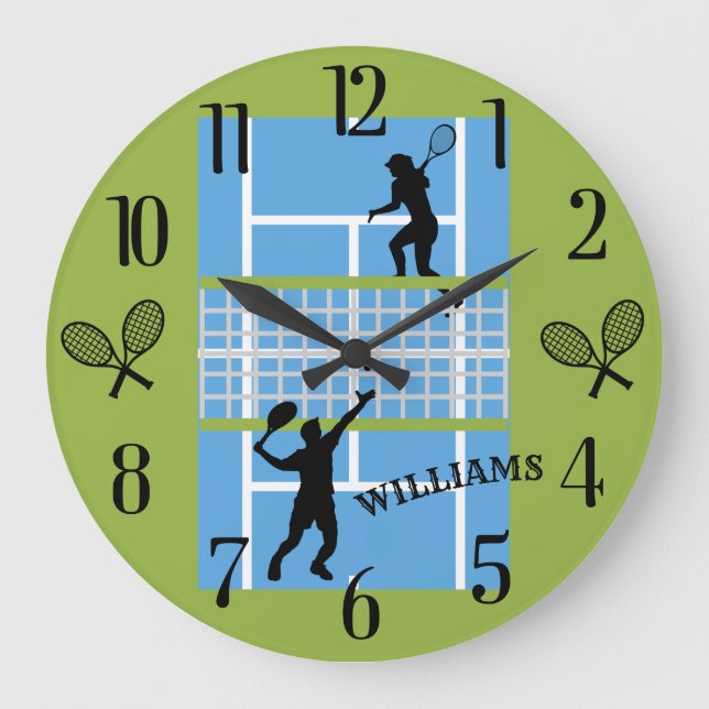 Reloj Redondo Grande Tennis Lover Court Players  (Anverso)