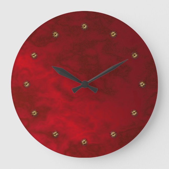 Reloj Redondo Grande Terciopelo rojo (Anverso)