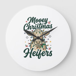 Reloj Redondo Grande Terneras Navideñas Divertidas Diseño Navideño de V