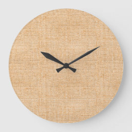 Reloj Redondo Grande Terracota Fine Linen Weave Hogar Decoración Hora