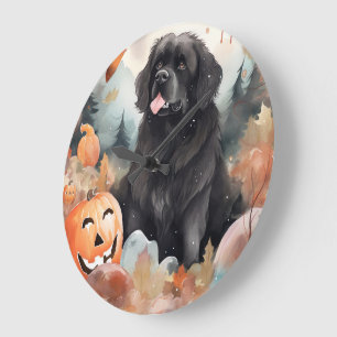 Reloj Redondo Grande Terranova de Halloween con calabazas aterradoras