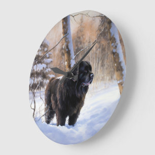 Reloj Redondo Grande Terranova deja que nieve Navidades