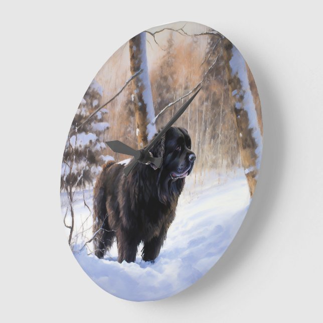 Reloj Redondo Grande Terranova deja que nieve Navidades (Ángulo)