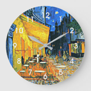 Reloj Redondo Grande Terraza de Café pintura de arte fino por Vincent v