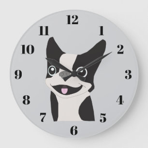 Reloj Redondo Grande Terrier de Boston