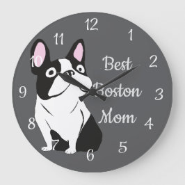 Reloj Redondo Grande Terrier de Boston