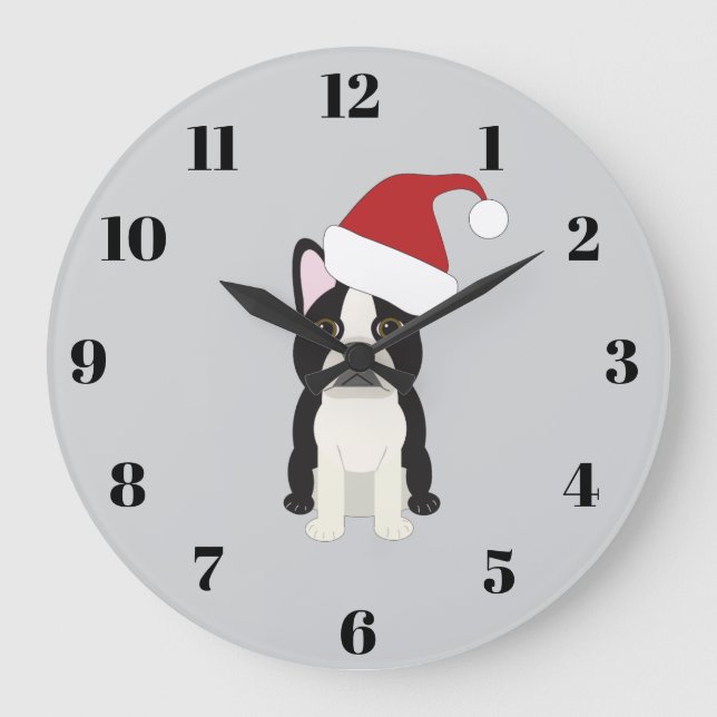 Reloj Redondo Grande Terrier de Boston (Anverso)