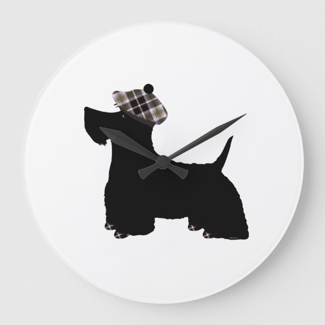 Reloj Redondo Grande Terrier Escocés (Anverso)