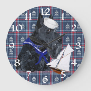 Reloj Redondo Grande Terrier Escocés Marinero