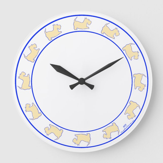 Reloj Redondo Grande Terrieres escoceses de trigo (Anverso)