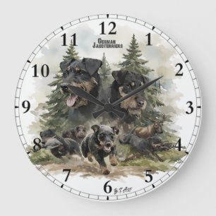 Reloj Redondo Grande Terriers de caza alemanes