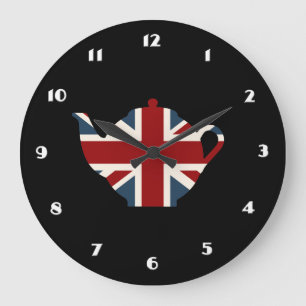 Reloj Redondo Grande Tetera de Union Jack Británicos