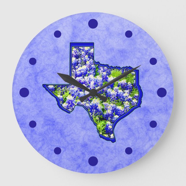 RELOJ REDONDO GRANDE TEXAS BLUEBONNETS (Anverso)
