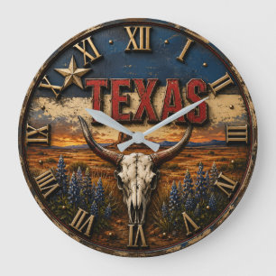 Reloj Redondo Grande Texas Longhorn