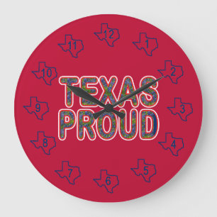 Reloj Redondo Grande Texas Proud Bluebonnet