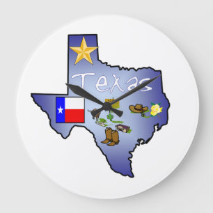 Reloj Redondo Grande Texas Wall Clock