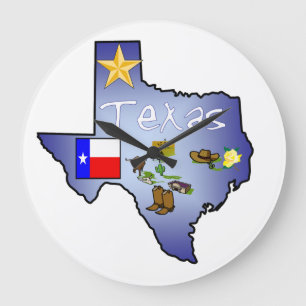 Reloj Redondo Grande Texas Wall Clock