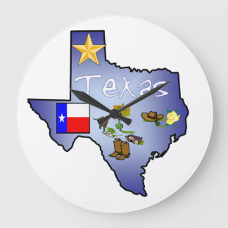 Reloj Redondo Grande Texas Wall Clock