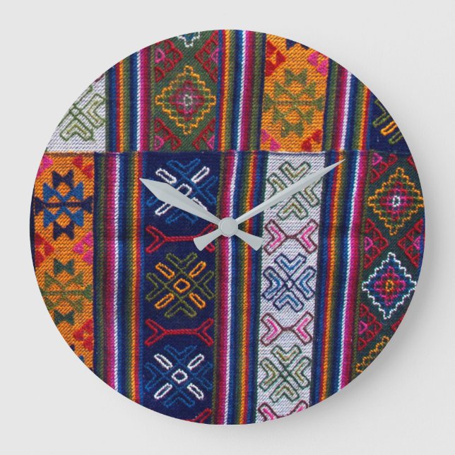 Reloj Redondo Grande Textil butanés (Anverso)