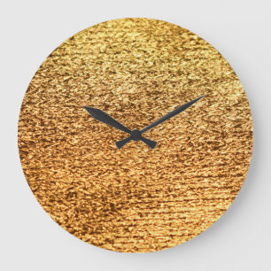 Reloj Redondo Grande Textil dorado: fondo macro glamoroso.